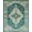 Teal Beige, Pattern 19, variant on Design&I 8'x10' Washable Area Rug Extra Large Skid-Resistant Low Profile Boho Peacock Medallion With Distressed Vintage Border Accents for Living Room, Family