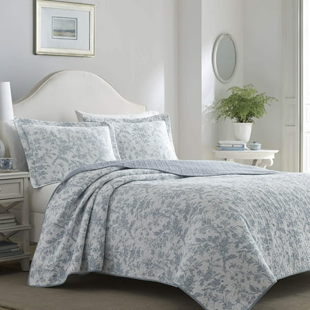 Blue Amberley Quilt Set (King) - Laura Ashley