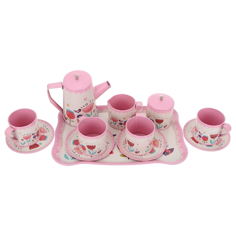 1set Pink Toy Tea Pot Set For Girls, Great For Princess Tea Party Play