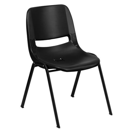 - Flash Furniture HERCULES Series 440 lb Capacity Ergonomic Shell Stack Chair with Black Frame and 12