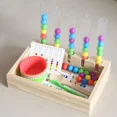 thumbnail image 2 of Juego de rompecabezas a juego, juguetes de madera Montessori, juego de clasificación de colores de cuentas, juguetes de habilidades motoras finas para contar cuentas para niños, 2 of 6