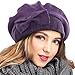 thumbnail image 3 of VECRY Robe Beret en Feutre 100 % Laine pour Femmes (Beret-Violet), 3 of 4