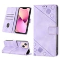 thumbnail image 1 of Compatible with iPhone 13 Mini Classic Embossed PU Leather Case with Card Holder Shockproof Cover, 1 of 5