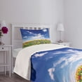 thumbnail image 5 of Ambesonne Colorful Quilted Bedspread Set 2 Pcs, Flowers Cloudy Sky, Twin Size, Multicolor, 5 of 6