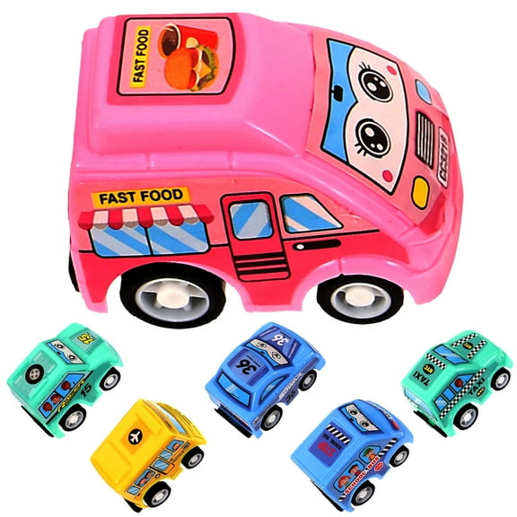 SHOWERORO 6Pcs Toy Vehicles Small Toy Cars Car Toy For Kid No Battery Required Pull-Back For Children Playtime