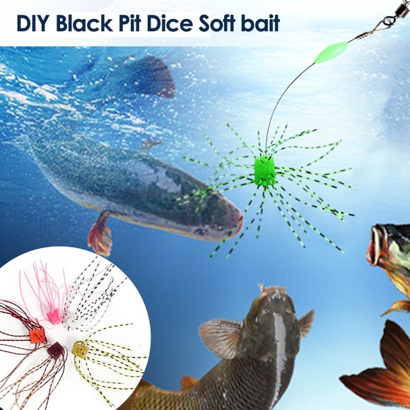 Soft Bait Dice Shape Whisker Design Bright Color Slow Sinking Flexible Increased Fish Rate Bite Resistant Trout Yellowfish Bass Fishing Lure Outdoor Fishing