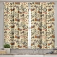 thumbnail image 2 of Ambesonne Bicycle Valance & Curtain, Hipster Gentleman Theme, 55"x36", Multicolor, 2 of 6