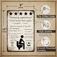 thumbnail image 2 of Funny Bathroom Signs Decor - 5 Stars Would Poop Here Again Bathroom Sign, Metal Tin Signs Vintage for Bathroom, Toilet and Farm Restroom Wall Decor Art Accessories, Cool Stuff, 8 x 12 inch, 2 of 6