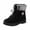 Black, variant on Women's Snow Boots Wide Width Soft Sole Anti Slip Winter Fleece Ankle Boots Red 10