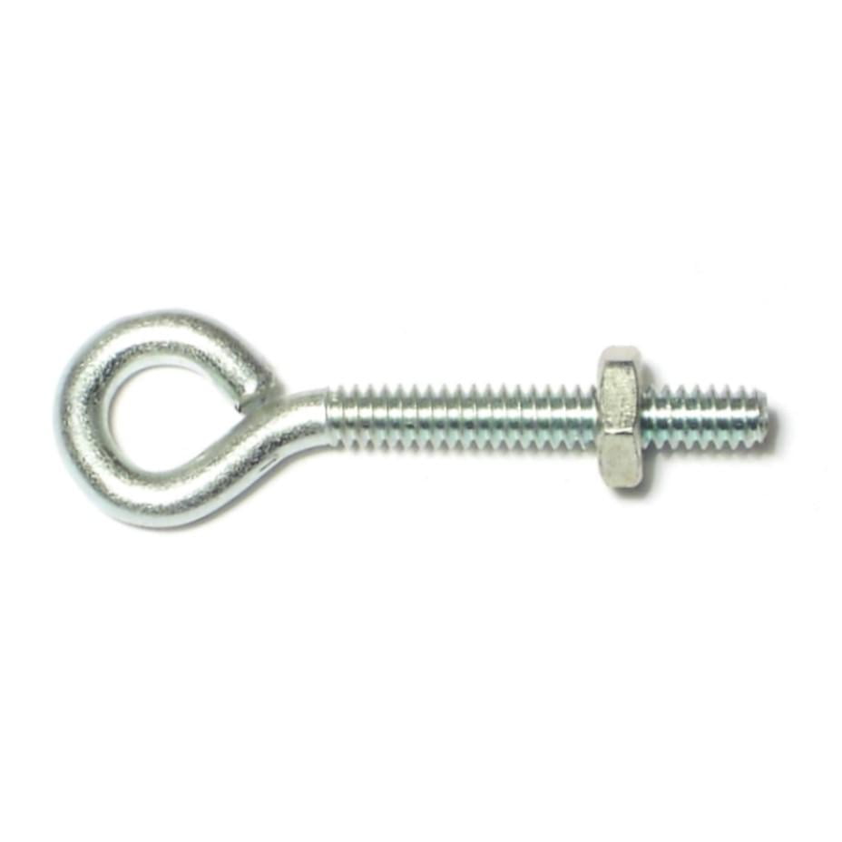 7/32"24 x 21/8" Zinc Eye Bolts with Nuts SEBS142 (10 pcs.)