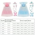 thumbnail image 5 of IBTOM CASTLE Girl Princess Ice Queen Elsa Fancy Dress Up Carnival Cosplay Costume Sequin Snowflake Colorful Tulle Tutu Halloween Christmas Birthday Party Outfit 7-8 Years Gradient Blue, 5 of 8
