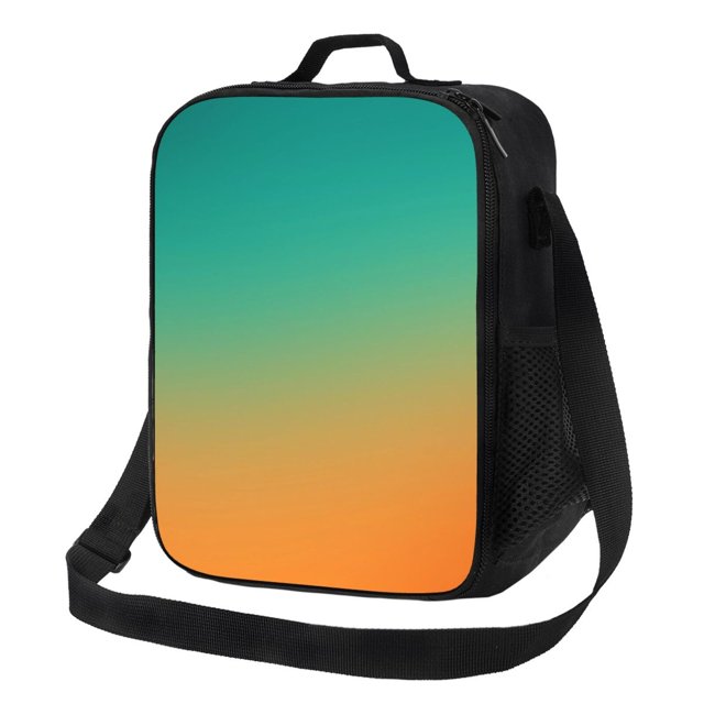 Balery Orange To Teal Gradient1 Caja de Almuerzo y Bolsa de Almuerzo para Hombres y Mujeres, Bolsa de Almuerzo Reutilizable con Gran Capacidad, Bolsa de Almuerzo Aislada