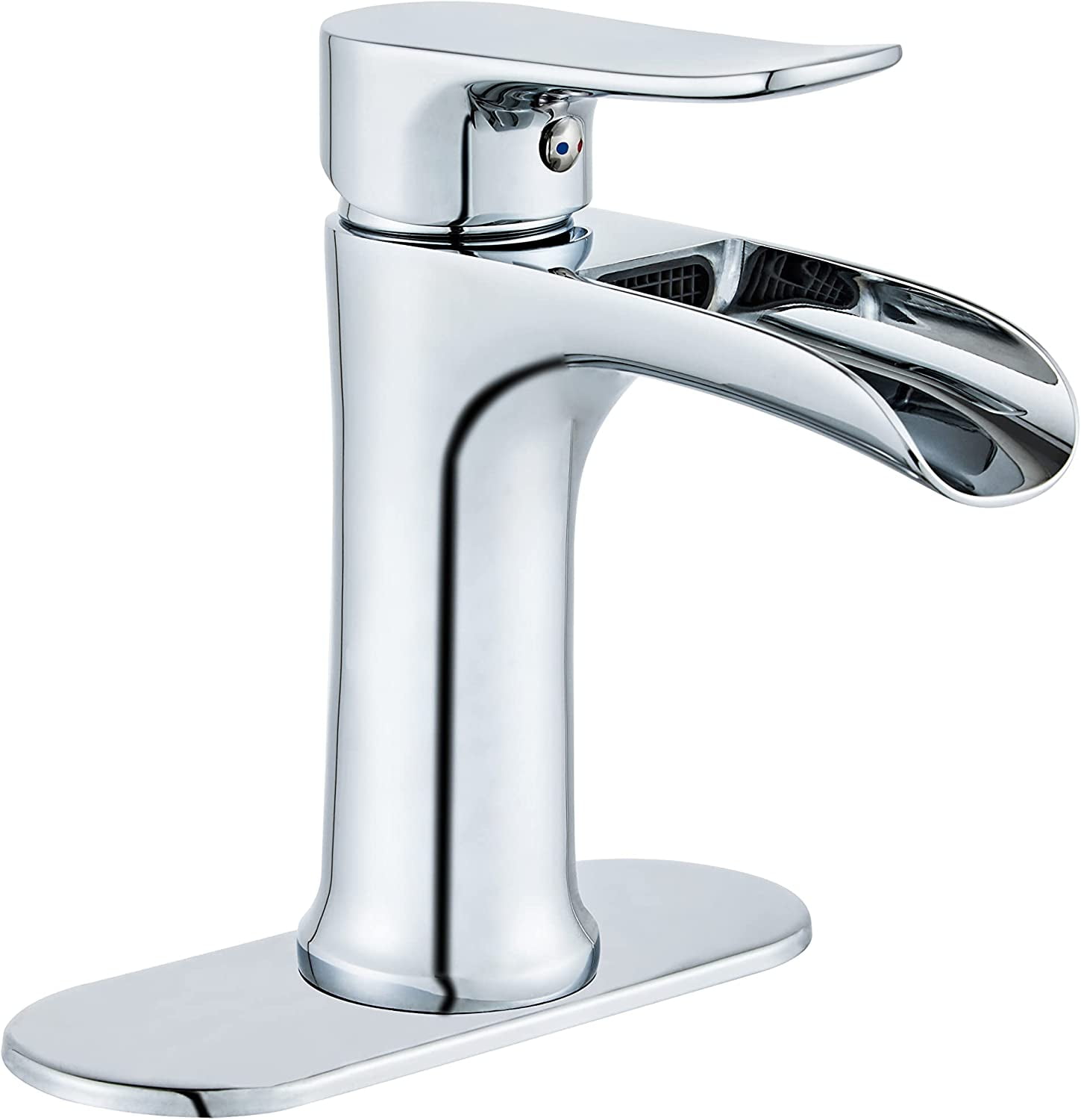 Yundoom Chrome Bathroom Faucet,Bathroom Sink Faucet,Waterfall Bathroom