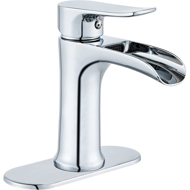 Yundoom Chrome Bathroom Faucet,Bathroom Sink Faucet,Waterfall Bathroom ...