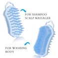 thumbnail image 2 of FOLADION 2 in 1 Silicone Body Cloud Scrubber, Shower and Shampoo Massaging Brush, Exfoliating Body and Head Scrubber, Scalp Massager/Brush, Easy to Clean (Blue), 2 of 9
