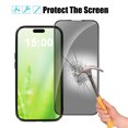thumbnail image 4 of Privacy Screen Protector Ultra Clear Tempered Glass Film Full Coverage Anti-Spy Protection Free Scratch Case Friendly Compatible with iPhone 15 Pro Max 6.7'', 4 of 9