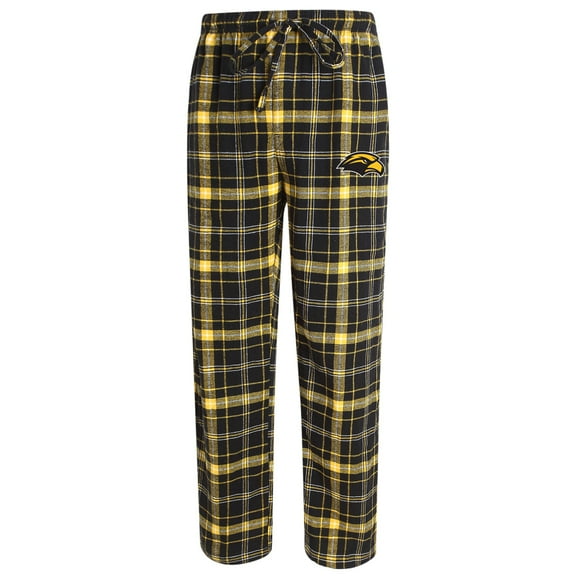 Men's Concepts Sport Black/Gold Southern Miss Golden Eagles Ultimate Flannel Pants