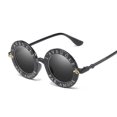 thumbnail image 2 of Gafas de sol redondas con diseño de abeja y letras inglesas retro, 2 of 4