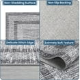 thumbnail image 3 of 8x10 Modern Rug Thin Washable Non-Slip Geometric Border Low Pile Foldable Soft Non-Shedding Indoor Accent Carpet Gray, 3 of 7