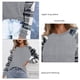 thumbnail image 5 of Túnica casual con cuello redondo, blusa holgada de manga larga raglán para mujer, camisas para uso diario, gris XXL, 5 of 6