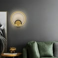 thumbnail image 2 of LED Ring Wall Light Gold Metal Sconce Modern Wall Lamp, 23W Home Decor Lighting Fixture Round Headboard Lamps Wall Wash Lights for Bedroom Bedside Living Room Hallway, 2 of 6