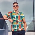 thumbnail image 5 of Daiia Colorful Hawaii Palms Pattern Men’s Polo Shirts,Solid Deck Shirt,Classic Fit, Breathable Cotton Polo for Casual and Sport Wear-, 5 of 7