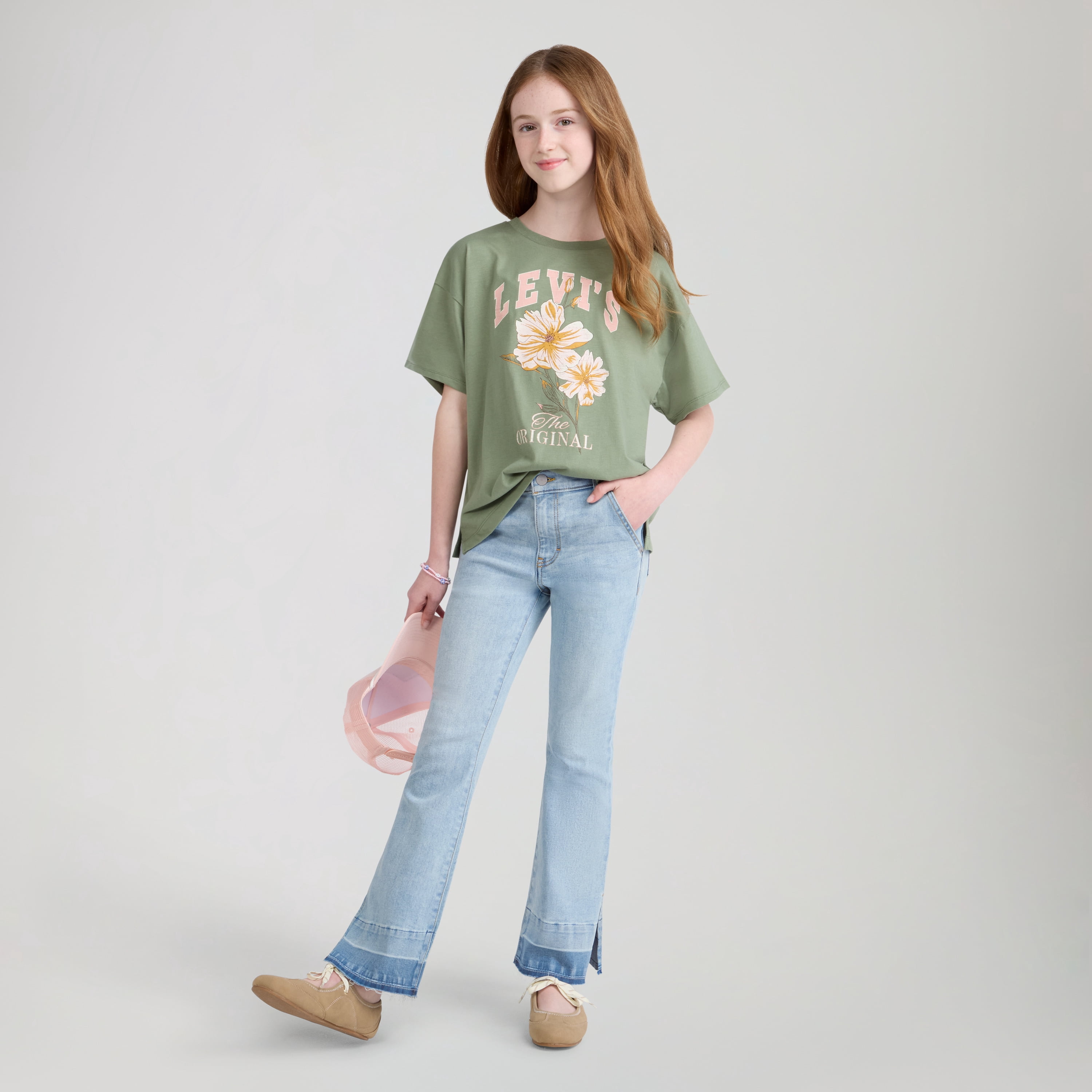 Levi Girls 726 Flare Denim Jean with Released Hem, Sizes 4-6X