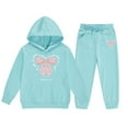 thumbnail image 2 of MAIHAN-Girls Winter Hoodie & Joggers Set 2-13 Years, Winter Hoodie and Pants 2-Piece Outfit, Cozy Warm Lined Sweatsuit for Boys and Girls(Light Blue5,3-4Years), 2 of 4