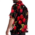 thumbnail image 3 of Cherry Men's Casual Hawaiian Shirts, Printed Button Down Short Sleeve Summer Beach Tops with Spread Collar - Unisex, 3 of 6