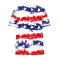 thumbnail image 6 of Byworldtasic Plus Size American Flag Shirt Women 4th of July Tee Shirt USA Stars Stripes T-Shirt Patriotic Summer Tunic Tops, 6 of 7