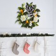 thumbnail image 7 of 20 Inch Artificial Lemon Peony Wreath Floral Wreath with Bow, Grapevine Wreath for Front Door Farmhouse Decor, 7 of 7