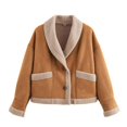 thumbnail image 5 of Faux Fur Winter Jacket Loose Casual Overcoat (M, CarobBrown), 5 of 7
