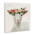 thumbnail image 3 of Springtime Flower Crown Baby Goat Animals & Insects Gallery-Wrapped Canvas Print Wall Art, 17x17, 3 of 5