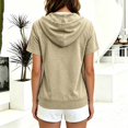 thumbnail image 7 of Short Sleeve Hoodies for Women Summer Fall Lightweight Zip Up Sweatshirt with Pockets Casual Jacket Outerwear, 7 of 7