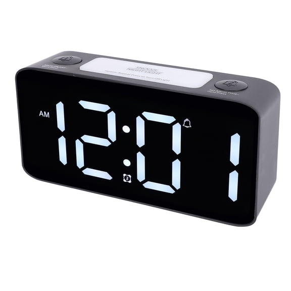 Xirurus Extra Loud Alarm Clock with Bed Shaker Large LED Display (10.2 inches / 26 cm) Digital Dual Alarm Clock for Heavy Sleepers
