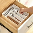 thumbnail image 3 of Homelife 1/2Pcs Drawer Organizer Expandable Kitchen Tray for Utensils Adjustable Flatware Holder with 4/6 Compartments Cutlery Storage Divider for Spatulas Spoons Forks, 3 of 13