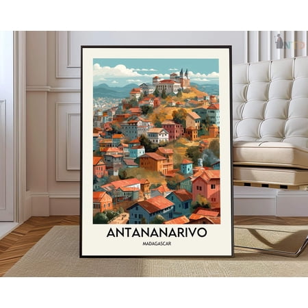 Antananarivo Madagascar Cityscape Wall Art Travel Decor Photo Print, Unframed Paper Poster 8x10in