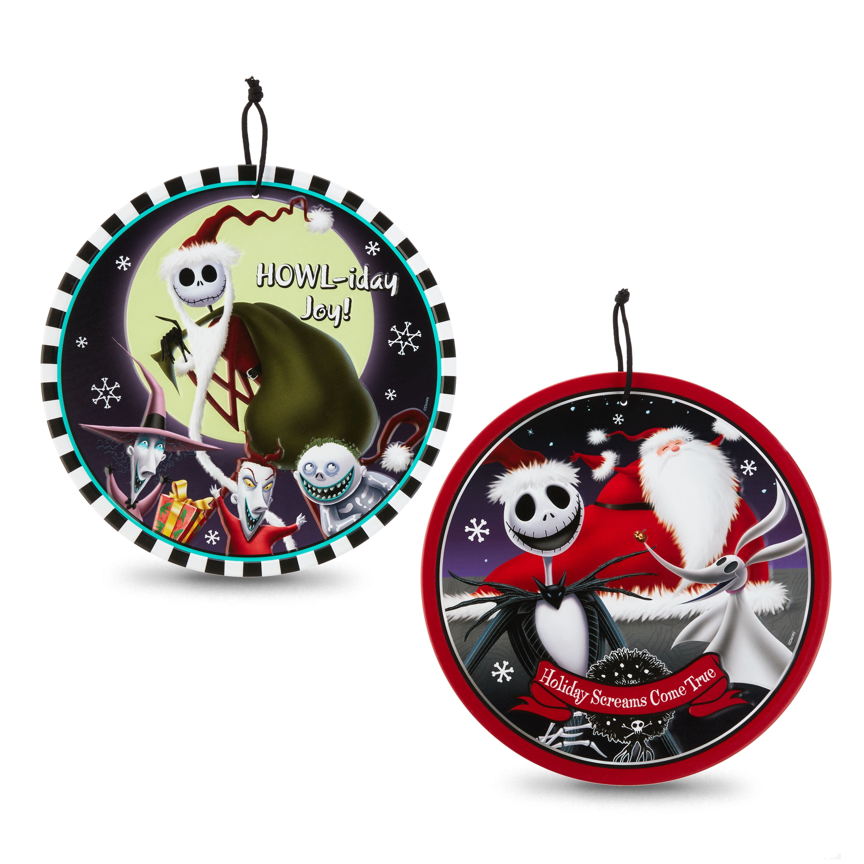 Disney, The Nightmare Before Christmas Round Metal Hanging Sign 2 pack, 11.75 inches Tall, Metal 