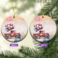 thumbnail image 2 of Vintage Patriotic Pug 4th of July Independence Memorial Day Ceramic Round Ornament Dog Lover Gifts Home Tree Decor - 01006, 2 of 5