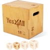 Yes4All Wooden Plyo Box, Holds Up to 450lbs, Versatile Plyometric Jump Box for Home Gym and Outdoor Workouts (20"x18"x16", Natural Wood)