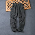 thumbnail image 2 of DIOAZUD Big and Tall Cargo Pants for Men Adjustable Bottom Elastic Waist Trousers Solid Color Multi Pockets Casual Pants Workout Streetwear Pant, 2 of 9