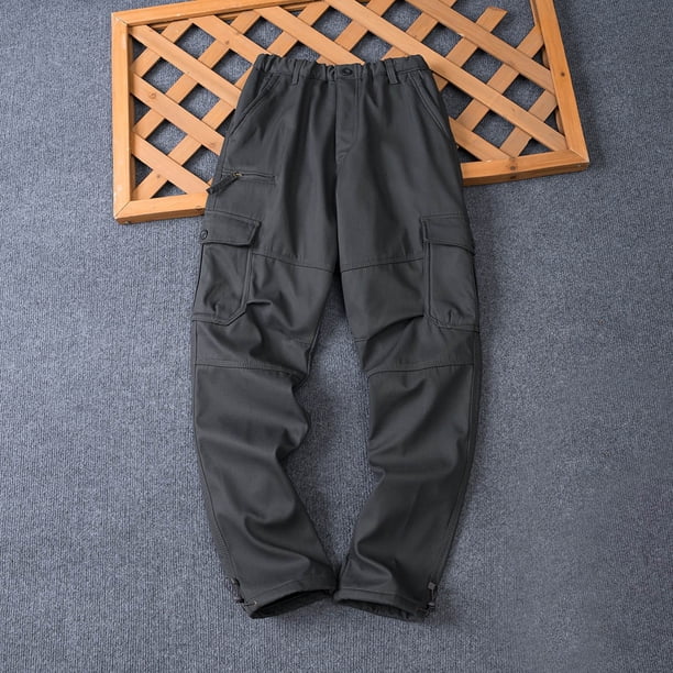 Ceisia Men Solid Color Multi Pocket Work Pants Warm Casual All Gift Occasion Long Trousers