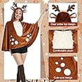 thumbnail image 7 of VETPW 5 Pcs Reindeer Costume Adult Tutu Skirt with Reindeer Headband Temporary Tattoos Socks Deer Cosplay Costume Halloween Christmas Fancy Dress Outfits for Women Brown Reindeer Cloak Elk, 7 of 7