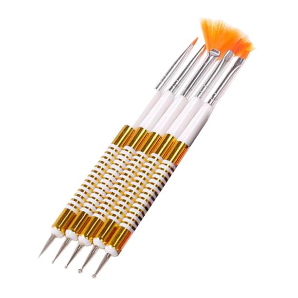 5 piezas de pinceles de para decoración de uñas, herramientas de manicura para decoración de uñas, herramientas de pintura para dibujar, , amarillo shamjiam Pinceles para uñas