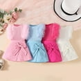 thumbnail image 1 of Yuyuzo Newborn Baby Girls Skirts Sets Lace Ruffle Cap Sleeve Ribbed Tank Top Bowknot Pleated Mini Skirts 3-4 Years, 1 of 7