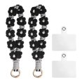thumbnail image 1 of Uxcell 2 Pcs Correa para Teléfono con Pestañas de Sujeción, Pulsera Lanyard para Teléfono Celular Hecha a Mano para Mujeres y Niñas, Negro, 1 of 7