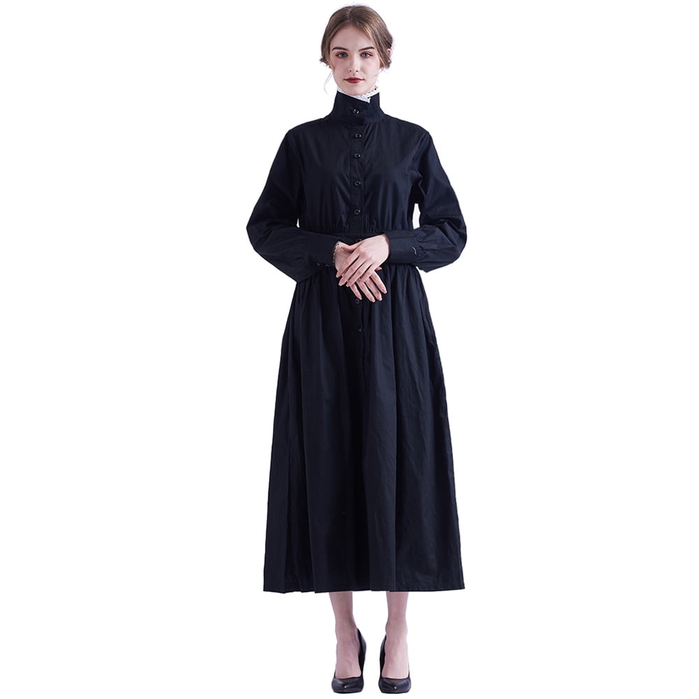GRACEART Women Dress Victorian Edwardian Housekeeper Servant Cosplay Walking Dress Maid Apron