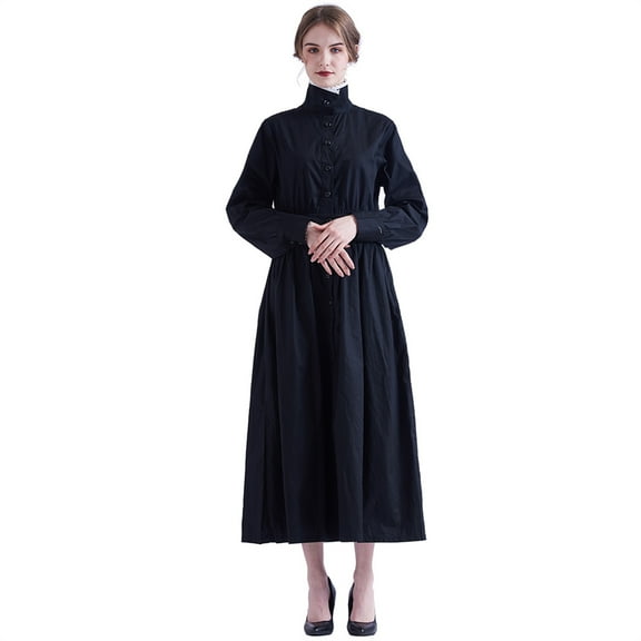GRACEART Women Dress Victorian Edwardian Housekeeper Servant Cosplay Walking Dress Maid Apron Costume