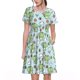 thumbnail image 1 of Balery Cute Floral Frog Vestidos sueltos de manga corta para mujer, vestidos de verano 2025, vestidos casuales de corte A con vuelo., 1 of 6
