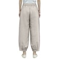 thumbnail image 2 of Women's Casual Relaxed Fit Cotton Linen Blend Wide Leg Pants Versatile And Flattering 9/10th Length Bell Bottom Pants, Size M-2XL, 2 of 3